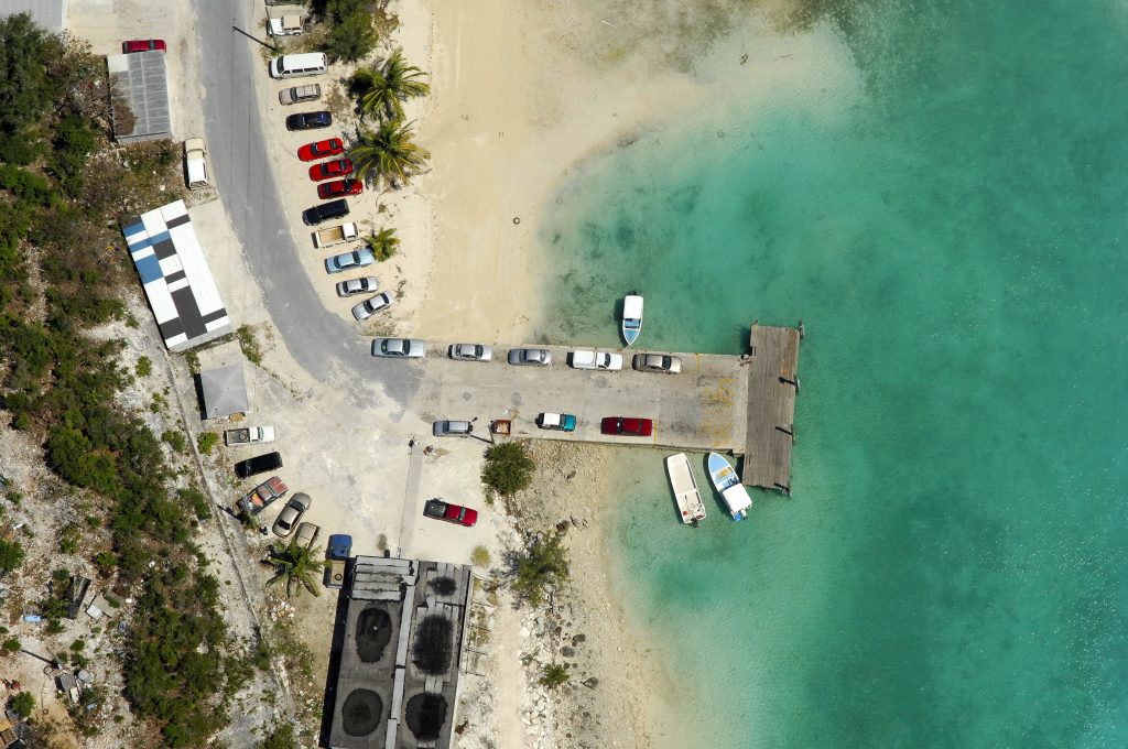 Ferry dock at Spanish Wells in Harbour Island Bahamas
