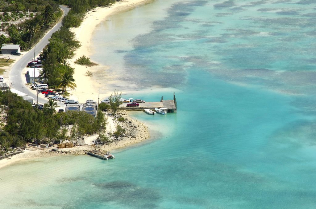 Ferry dock at Spanish Wells in Harbour Island Bahamas