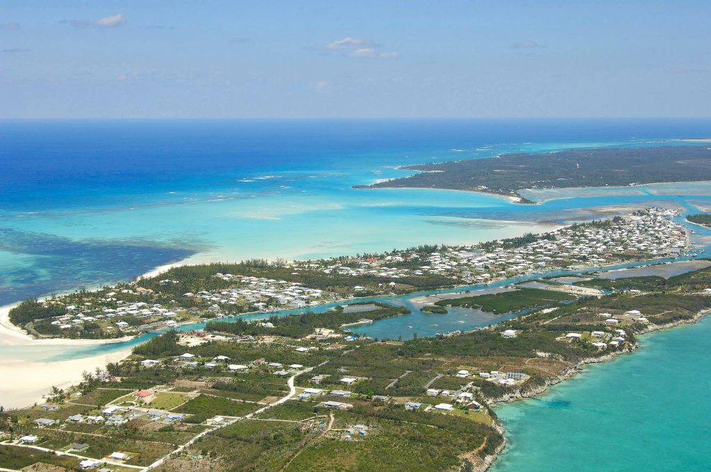 Spanish Wells Bahamas from a plane